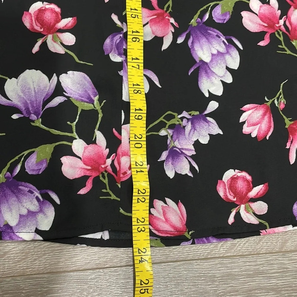 Counterparts Flare Long Sleeve Black Floral Blouse S - Picture 10 of 15